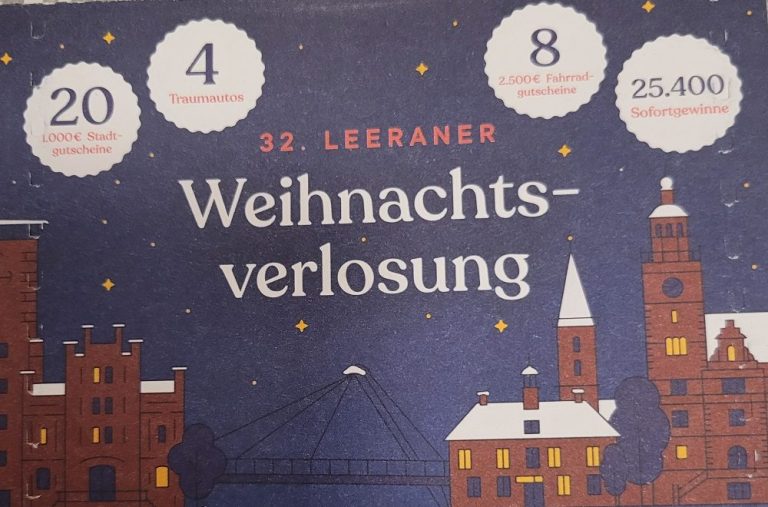 Weihnachtsmarkt in Leer Weihnachtsverlosung Ferienhaus Amelsberg aktuelle Losnummern